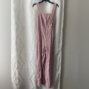 Kingston Grey red and white stripped romper with beautiful buttons.